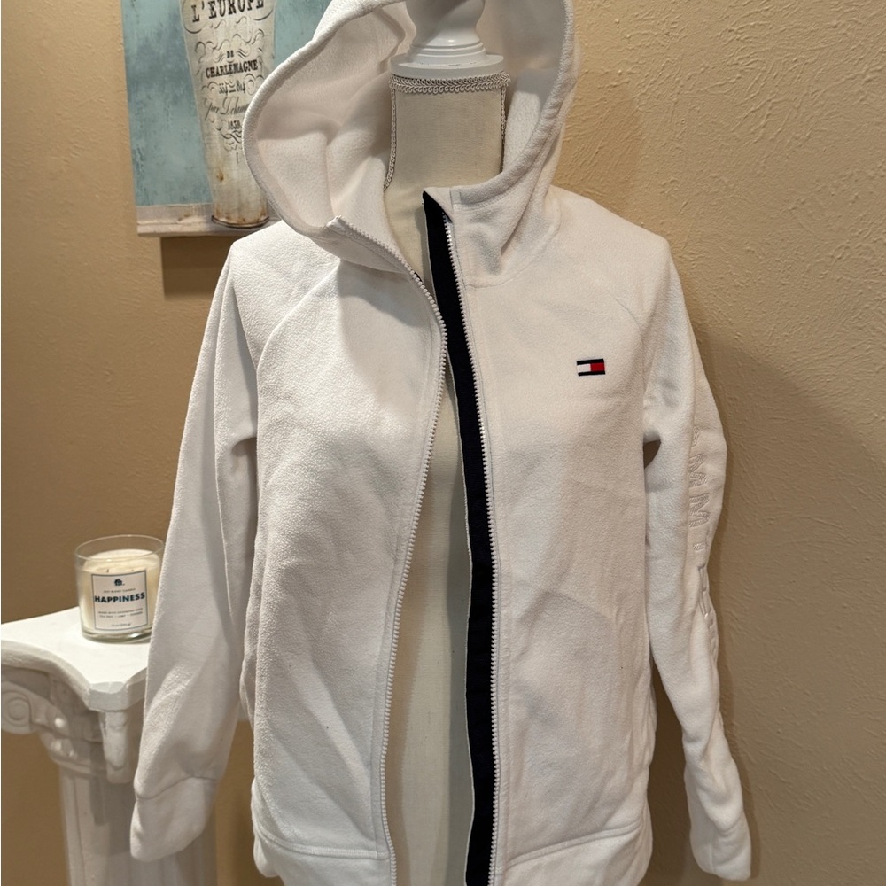 Tommy Hilfiger Women's White Zip-Up Hoodie
